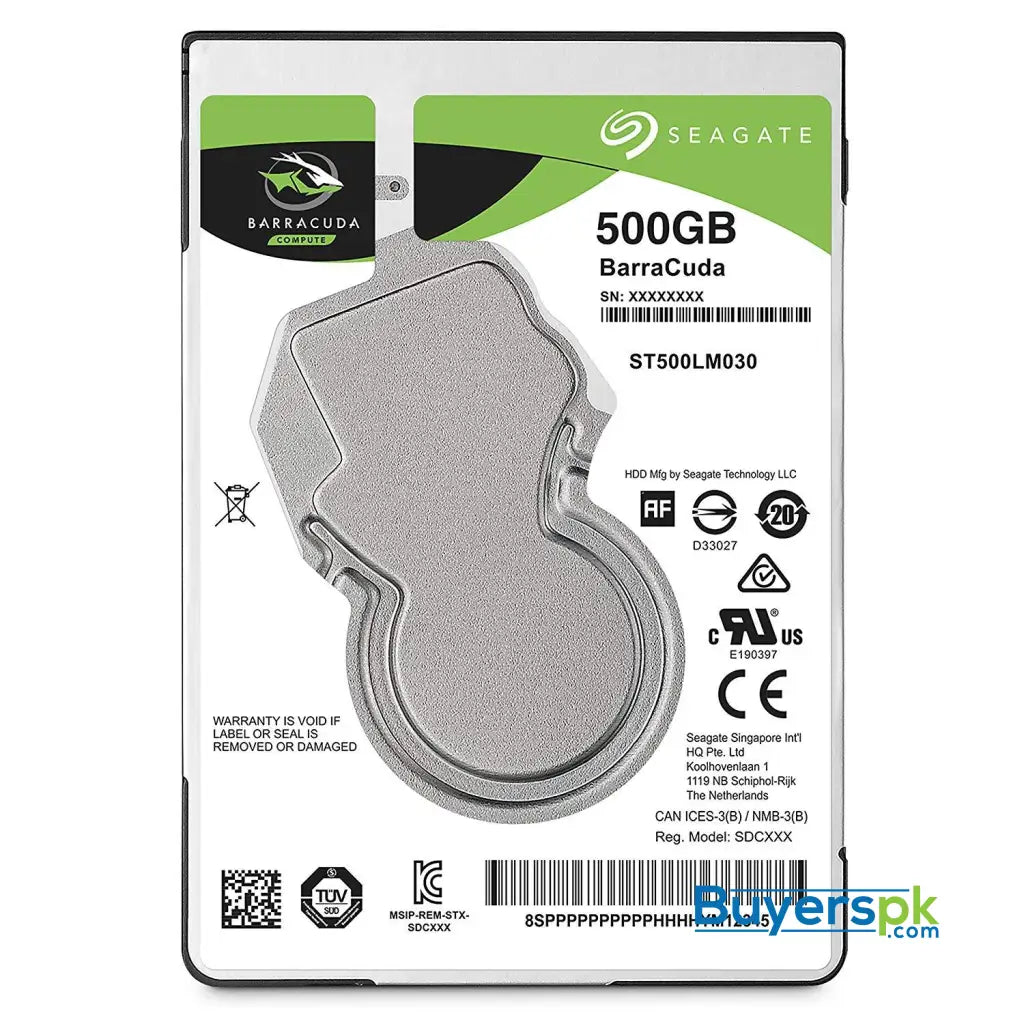 Seagate BarraCuda Mobile Hard Drive 500GB SATA 6Gb/s 128MB Cache 2.5-Inch 7mm (ST500LM030) 2 Yrs Warranty - Hard Drive Seagate BarraCuda Mobile Hard Drive 500GB SATA 6Gb/s 128MB Cache 2.5-Inch 7mm (ST500LM030) 2 Yrs Warranty - Hard Drive